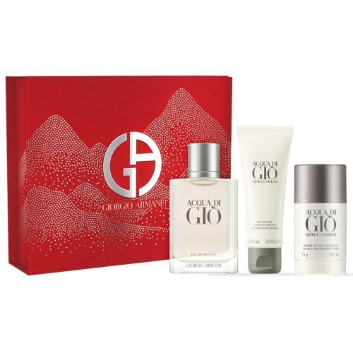 acqua di gio edt 100ml + shower gel 75ml + deodorant 75ml gift set for men